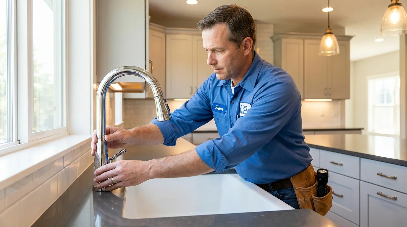 Kitchen faucet installation by Johns Plumbing LLC in Glen Gardner