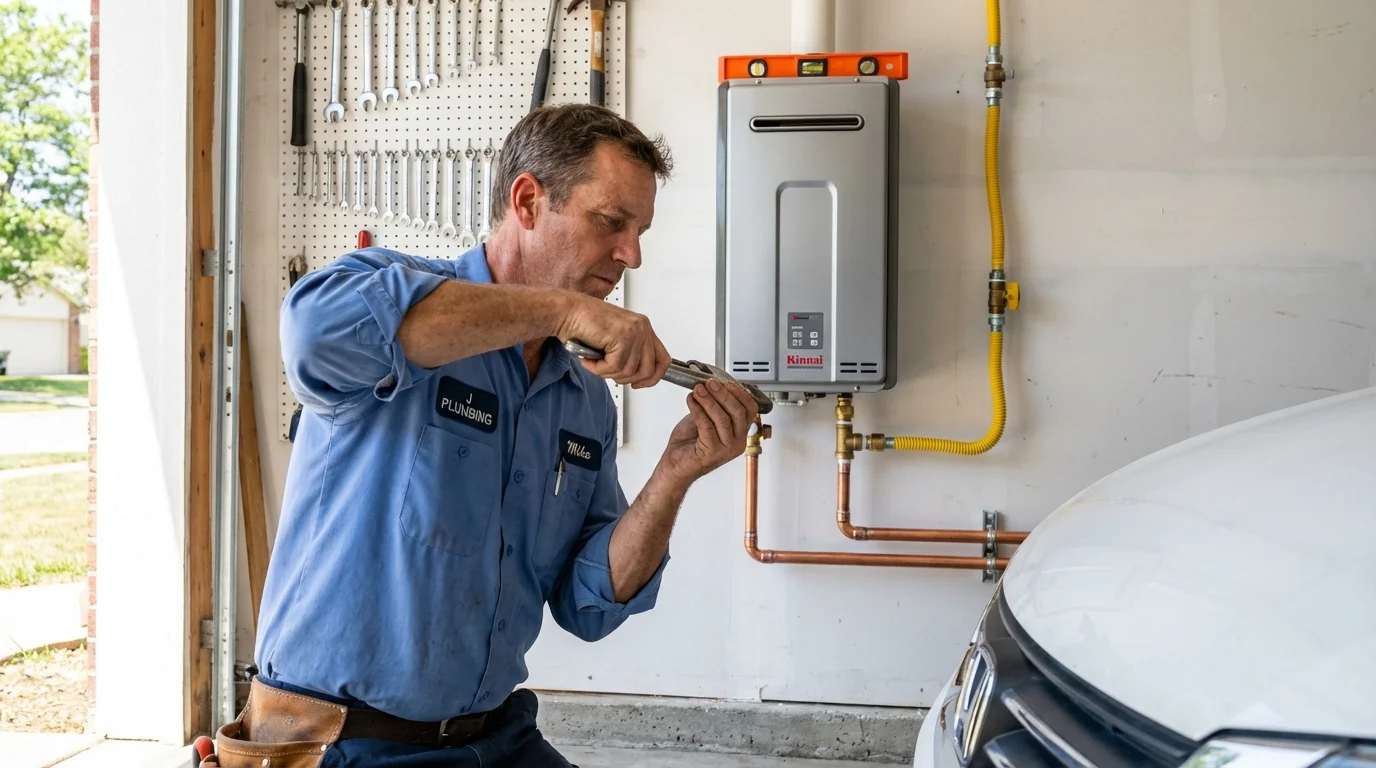 Tankless water heater installation by a Johns Plumbing LLC plumber in Glen Gardner